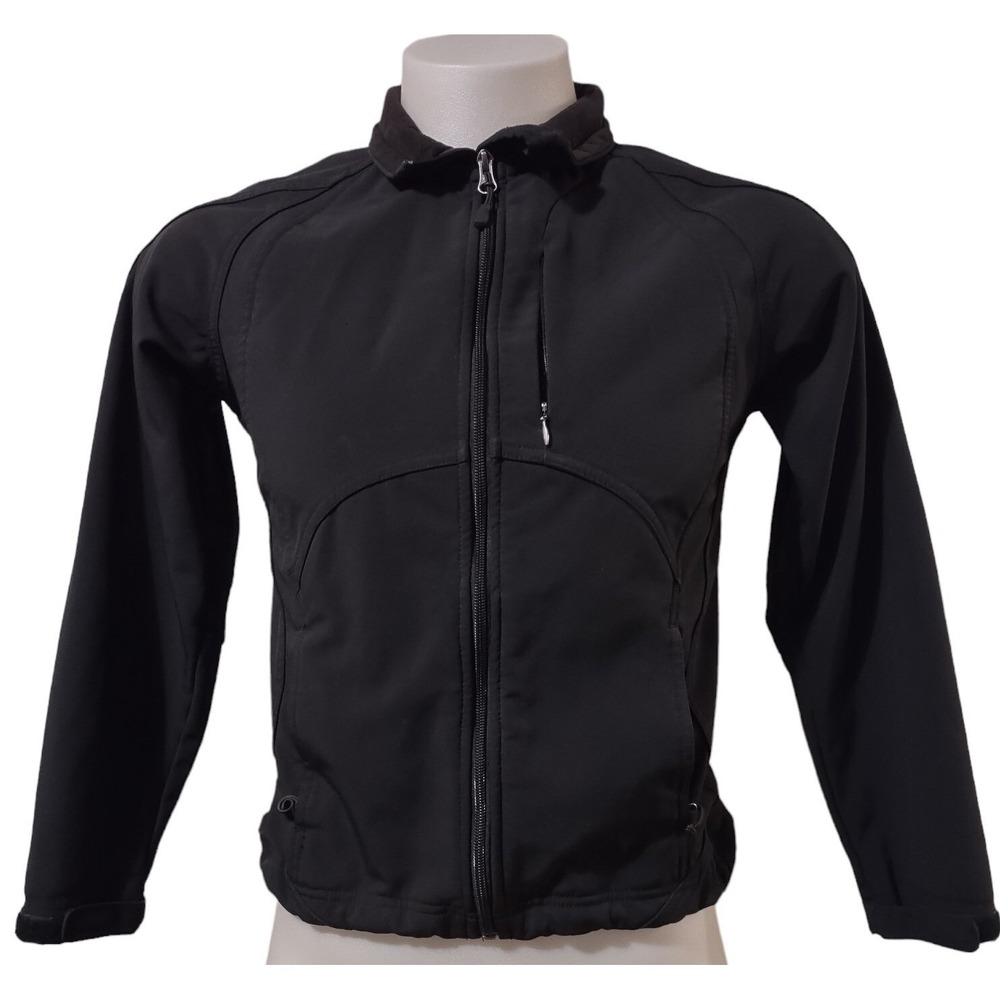 Double Diamond Jacket Women's Size S/CH Softshell Full Zip Pockets Stretch Black